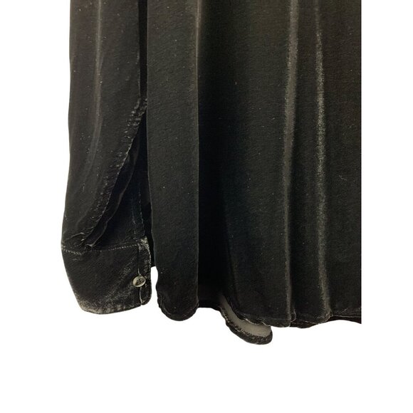 J. Crew Womens Velvet Button-Up Shirt M Black - Picture 4 of 4